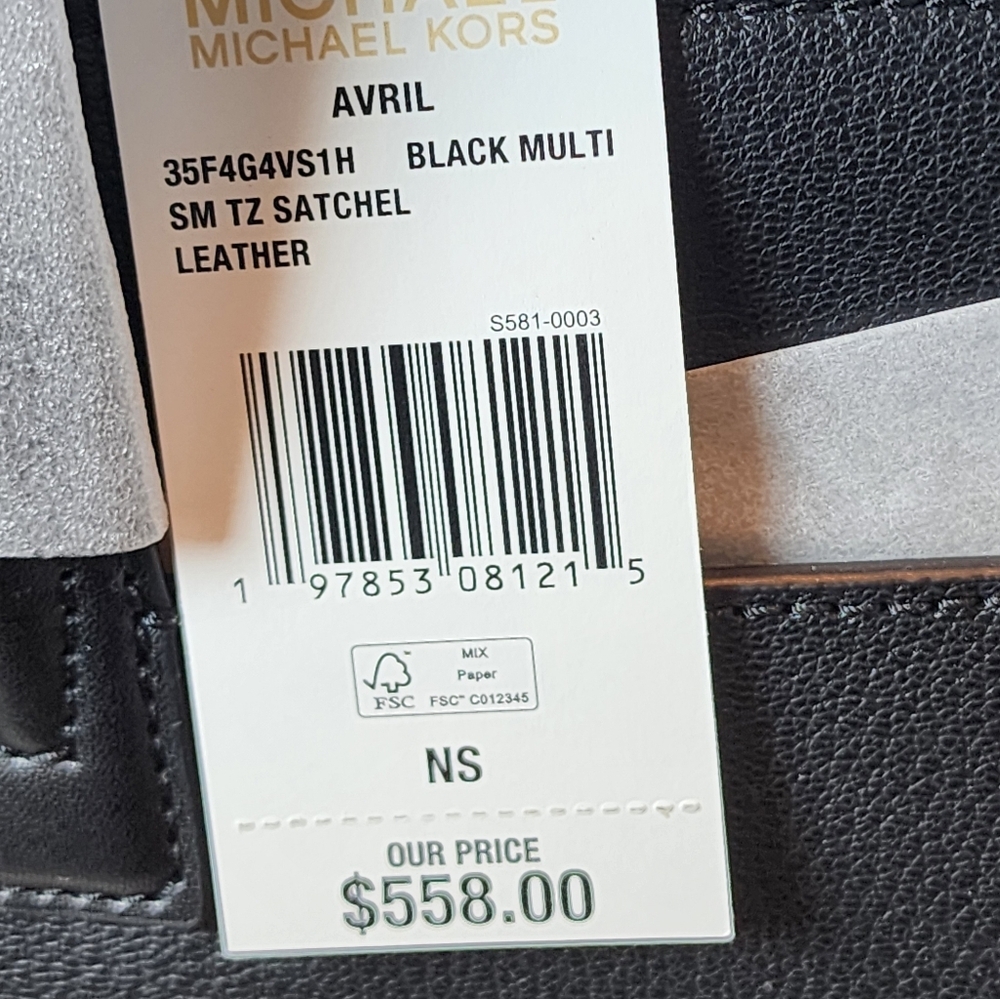 Michael Kors Avril Small Black Leather and Cheetah Print Calf Hair Satchel Bag - Picture 9 of 15